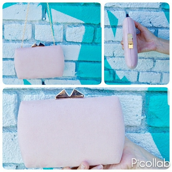 Pink Haley "Pink Sueded" Hard Case Clutch - Picture 5 of 5